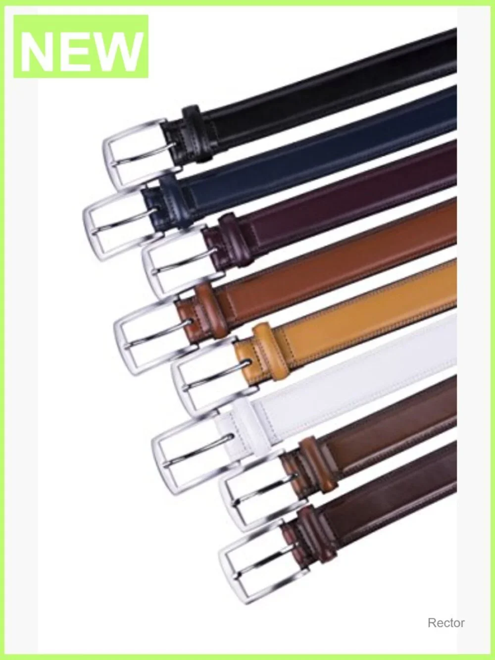 Genuine Leather Dress Belt with Prong Buckle for Suits Jeans